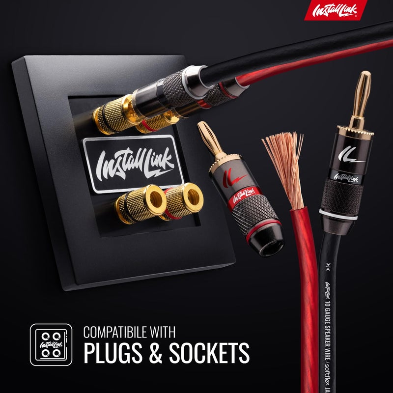 Install Link 10 AWG Gauge Speaker Wire Cable (50 Feet) Stereo, Car or Home Theater, CCA - Image 4
